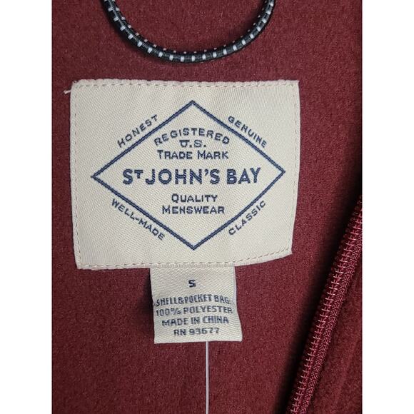 NWT St John's Bay burgundy red fleece zip jacket - small - Picture 2 of 5